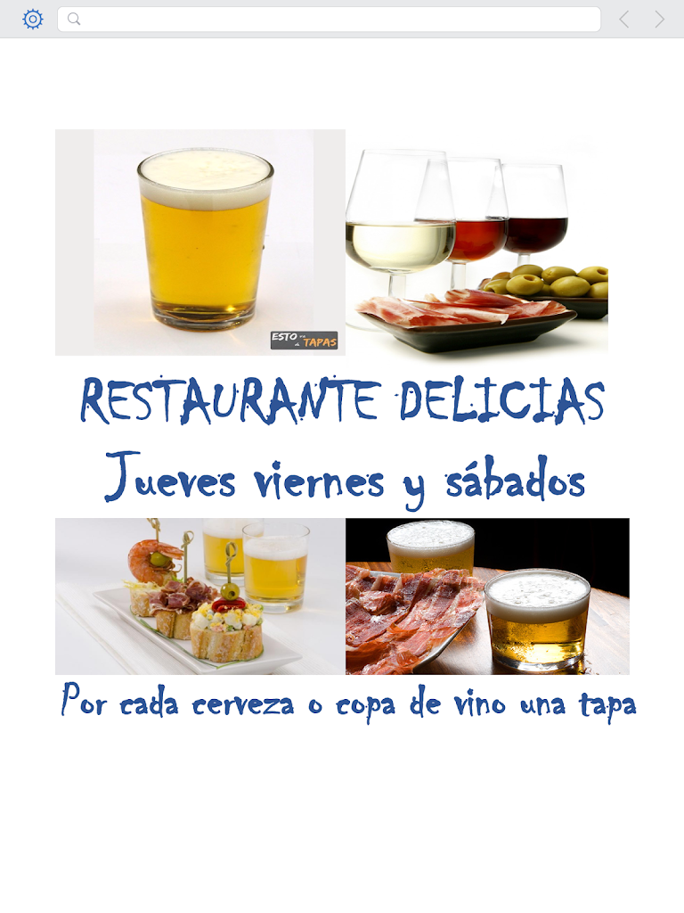 Restaurante Delicias — Carta