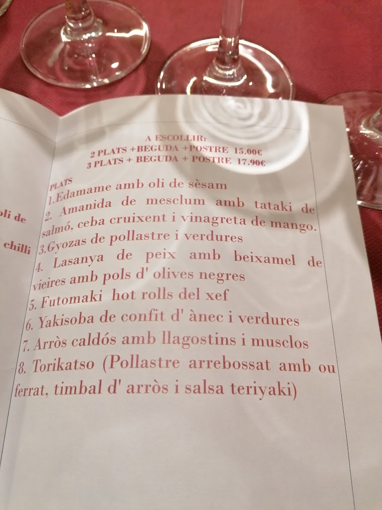 Restaurant Mataro Sesam Negre — Carta