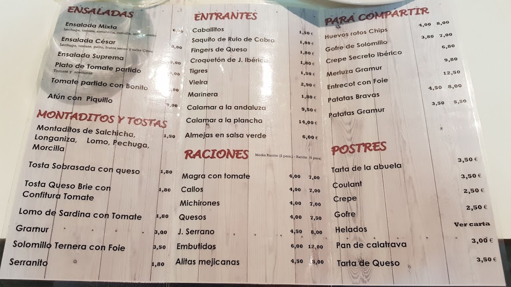 Gramur Taperia — Carta
