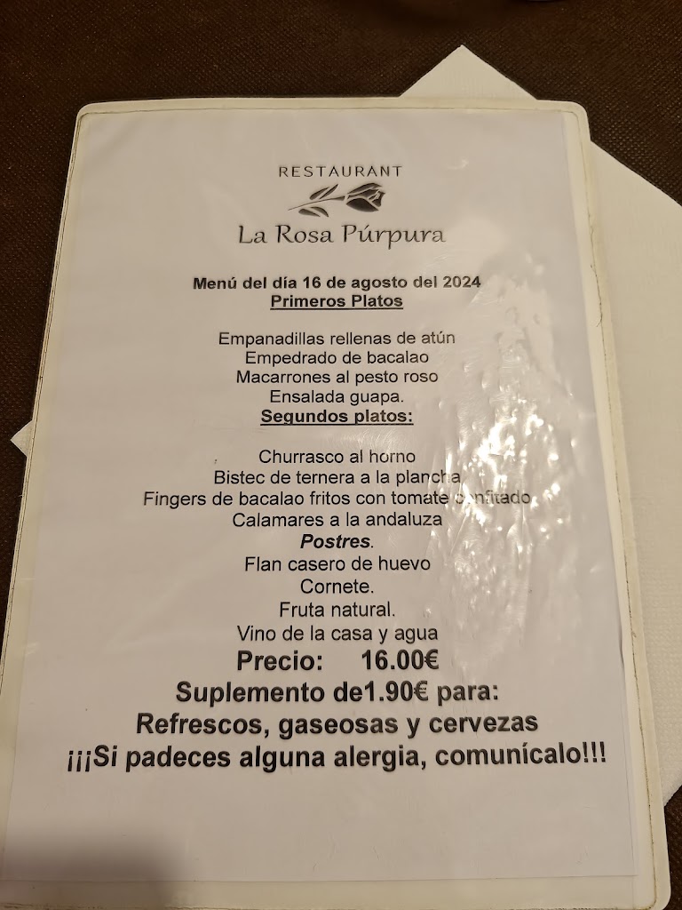 La Rosa Purpura — Carta