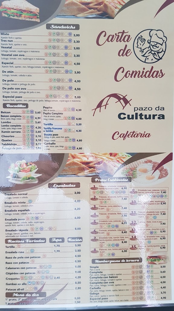CAFETERIA Pazo da Cultura Carballo — Carta