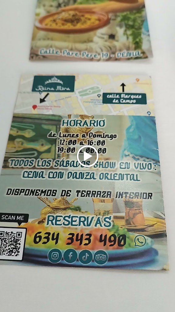Restaurante Reina Mora Denia — Carta