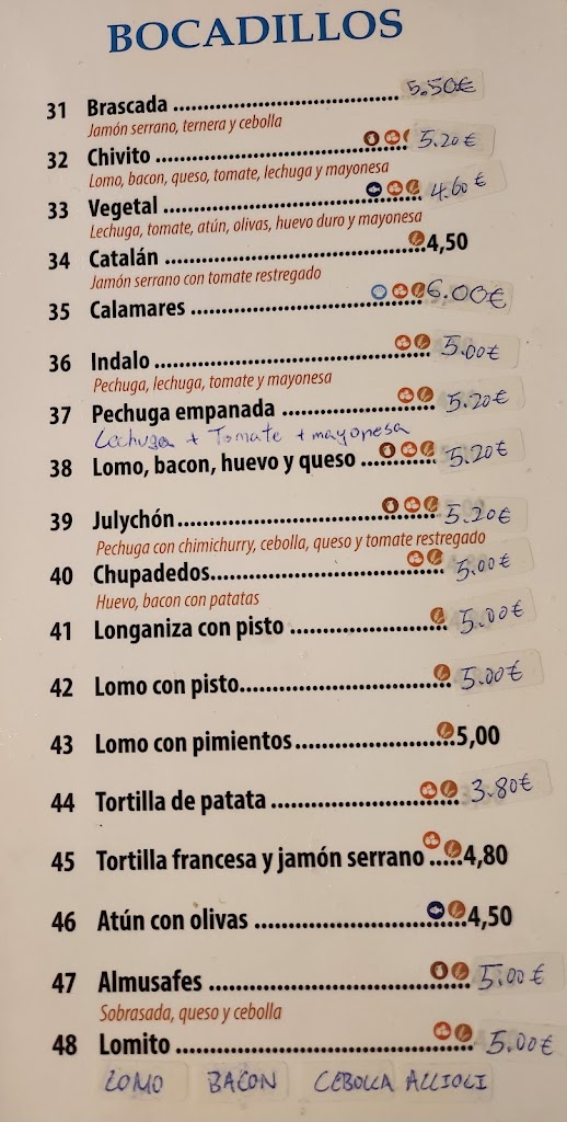 Cafeteria Heladeria Plaza 9 — Carta