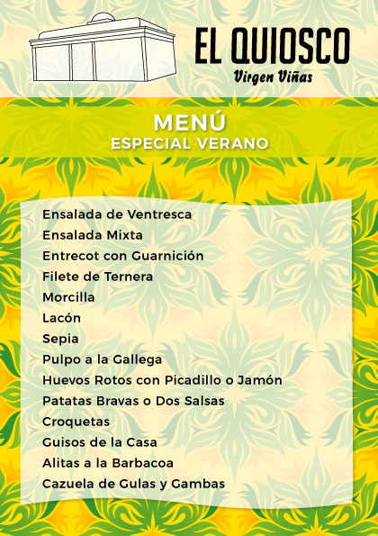 Quiosco Virgen de la Vinas — Carta