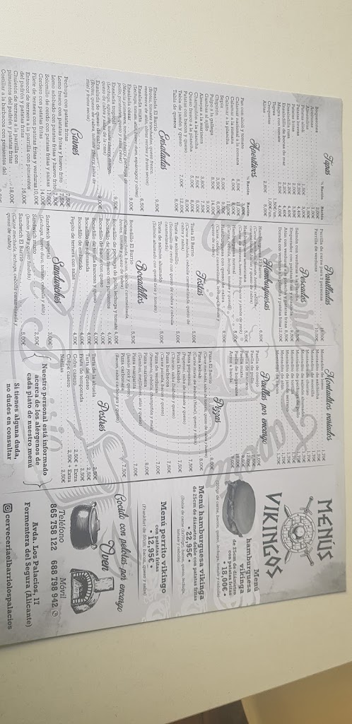 Cerveceria Taperia El Barrio — Carta