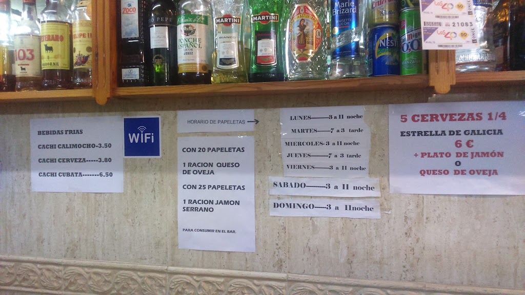 Bar Conejo — Carta