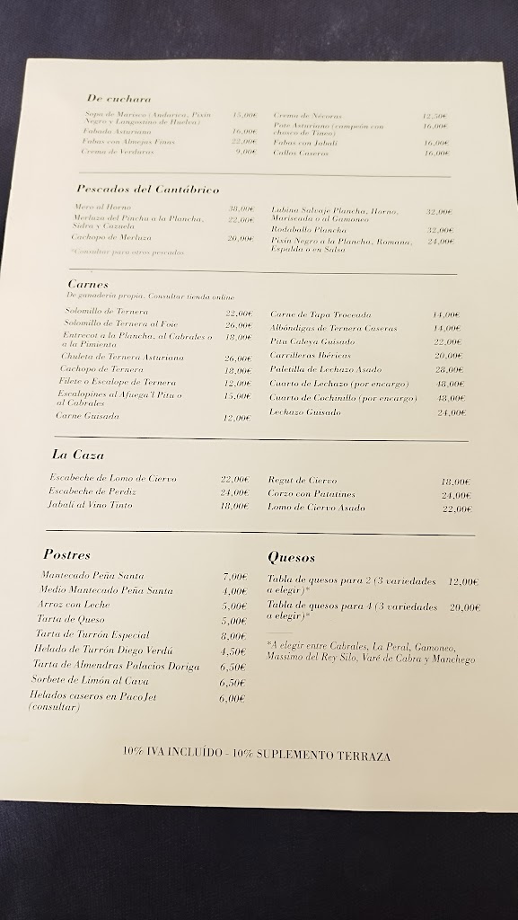 Casa Ramon — Carta
