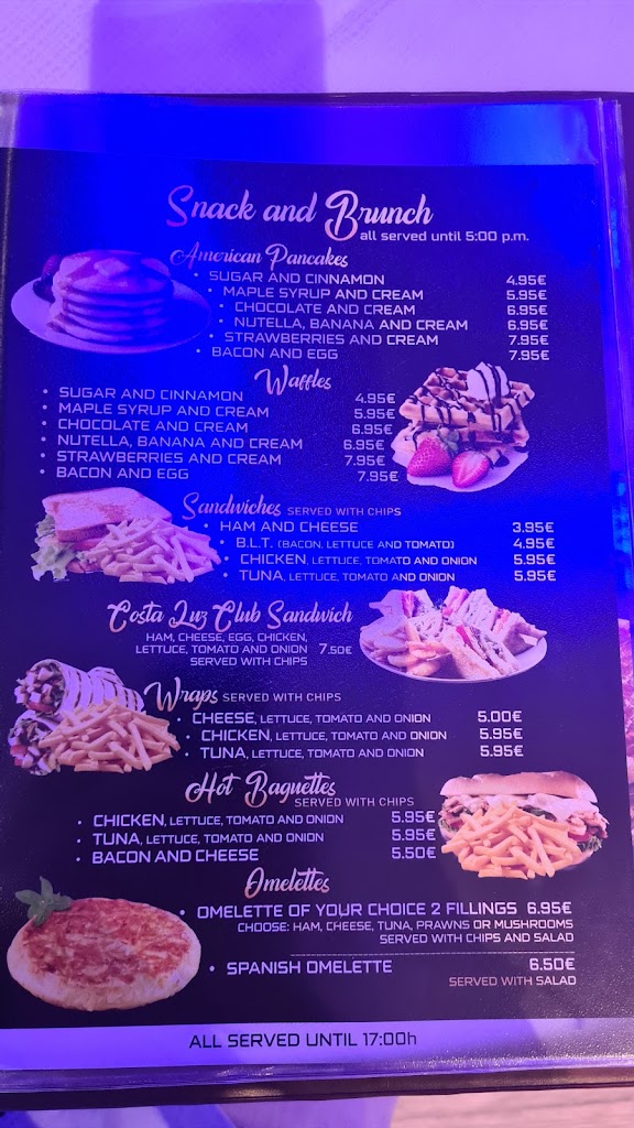 RESTAURANTE LUNA — Carta