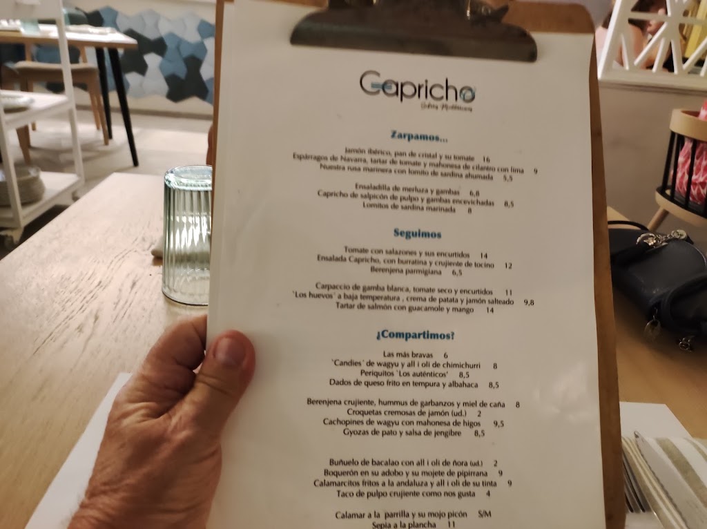 Restaurante Capricho — Carta