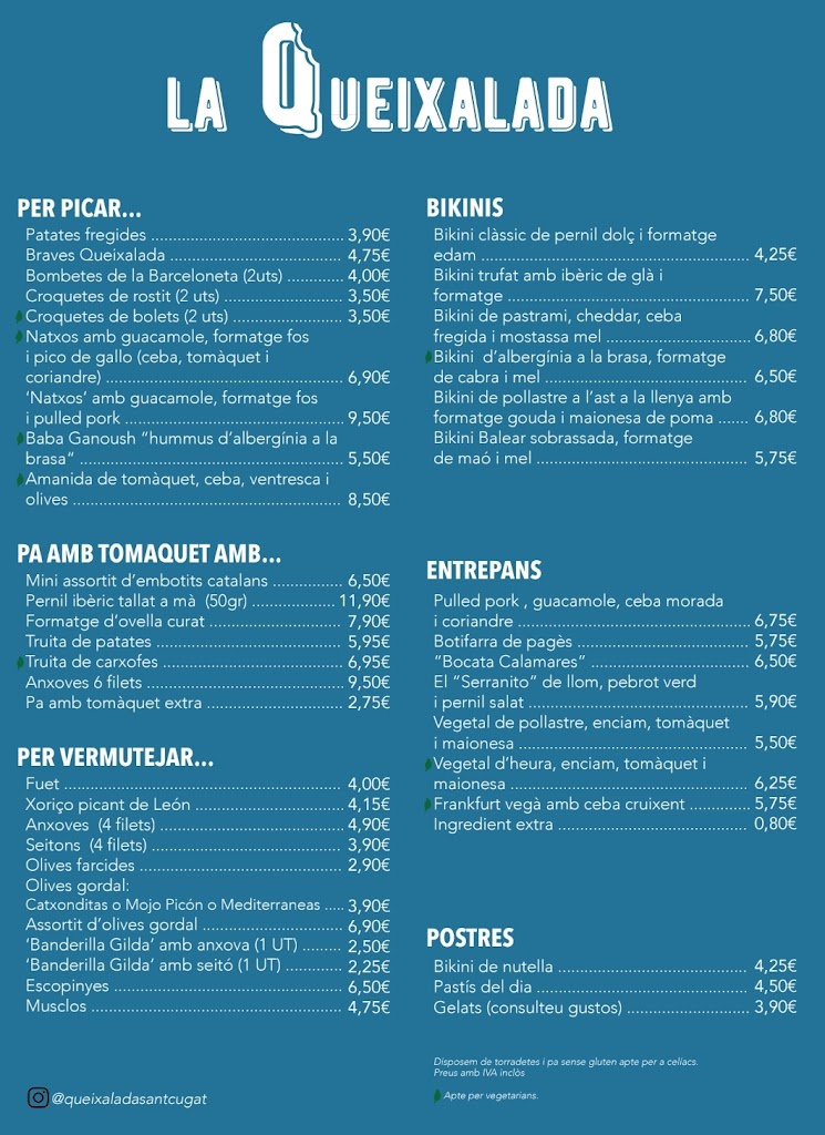 La Queixalada Sant Cugat — Carta