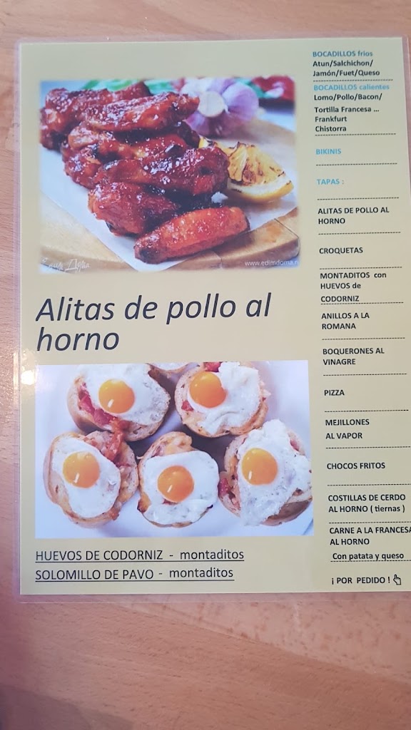 Rapsodia Bar Tapas — Carta