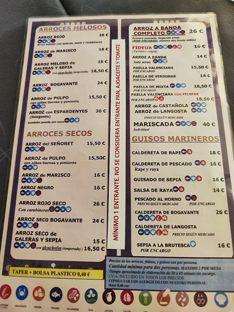 RESTAURANTE ARROCERIA CA LA MARY — Carta