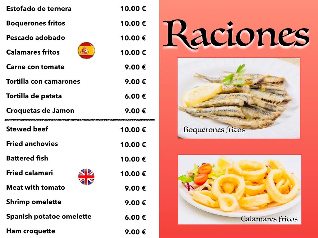 Las Brasas Flamenco Bar — Carta