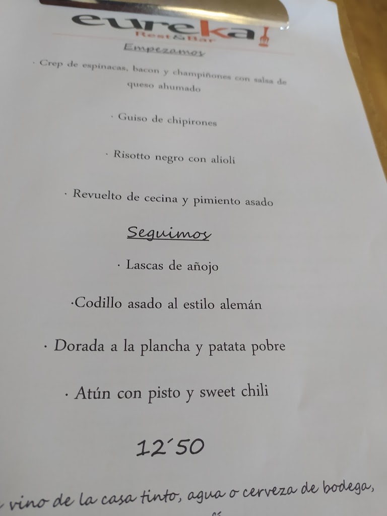 eureKa Rest&Bar — Carta