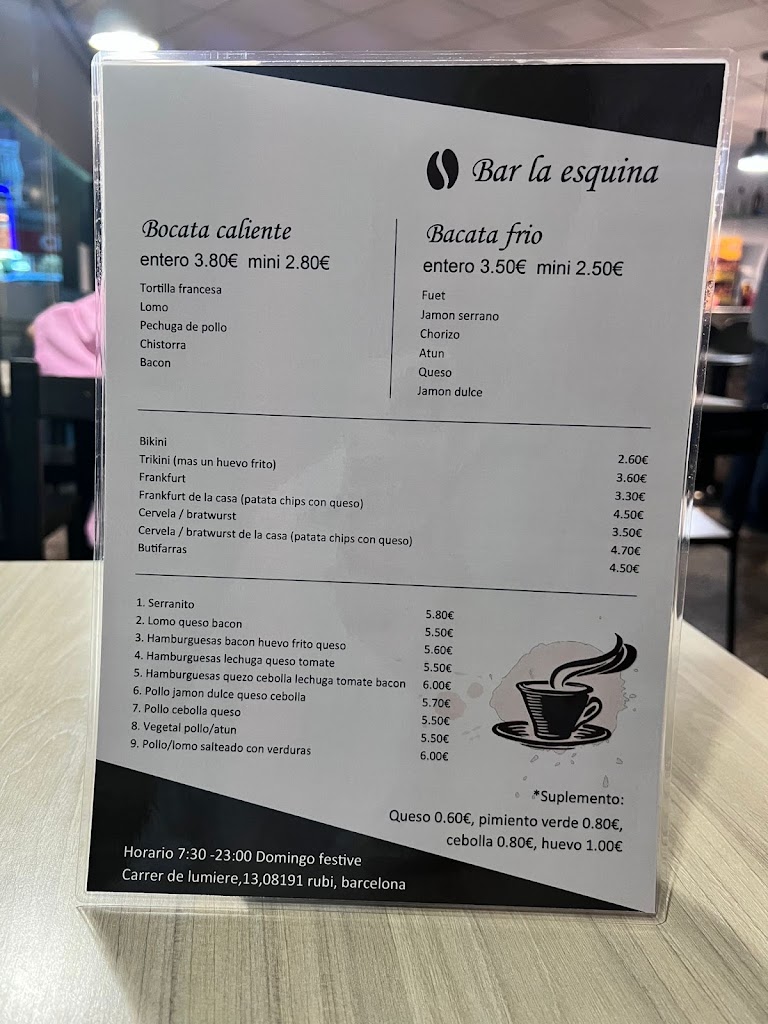 La esquina — Carta