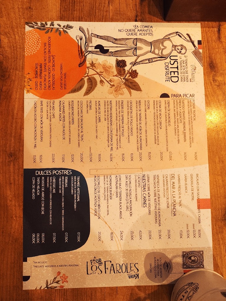 Restaurante Los Faroles Motril — Carta