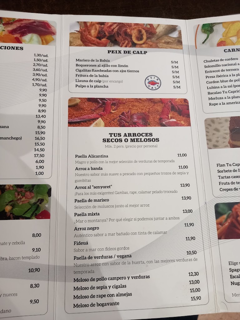 TU CAPRICHO RESTAURANTE. — Carta