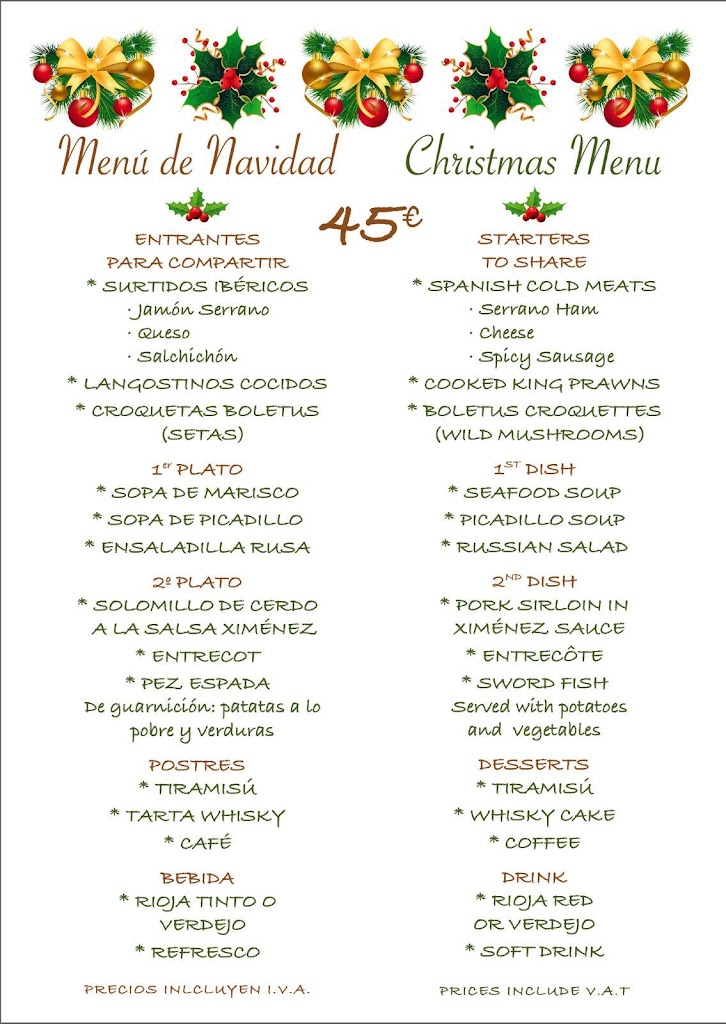 Bar Restaurante Sabor Andaluz Coin — Carta