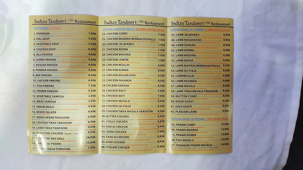 Indian Tandoori — Carta