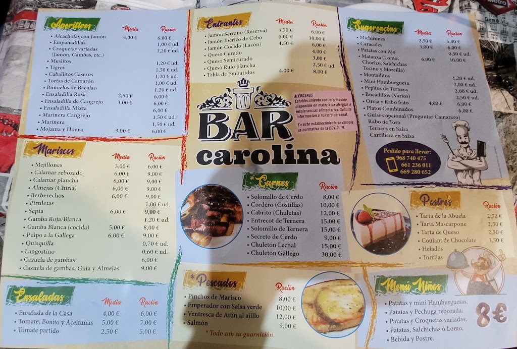 Bar Carolina — Carta