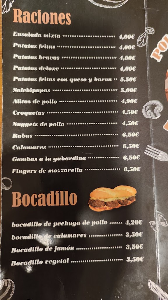 Bar La Tapa Loca — Carta