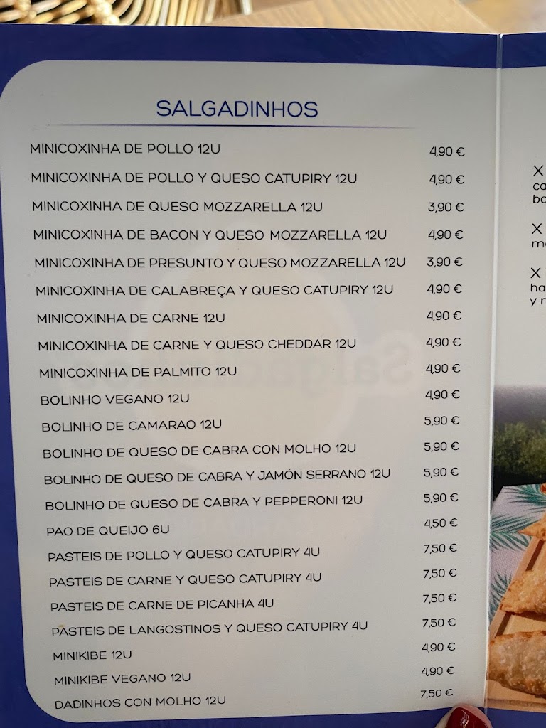 Sensaciones Carpe Diem Cocina de Brasil — Carta