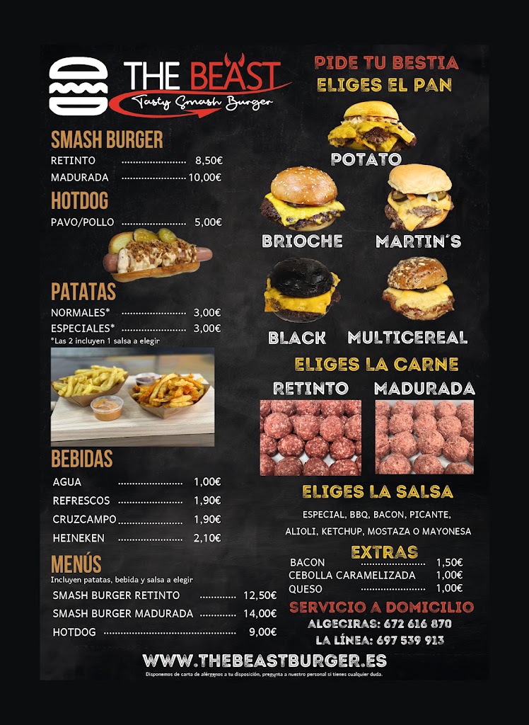 The Beast Burger La Linea — Carta