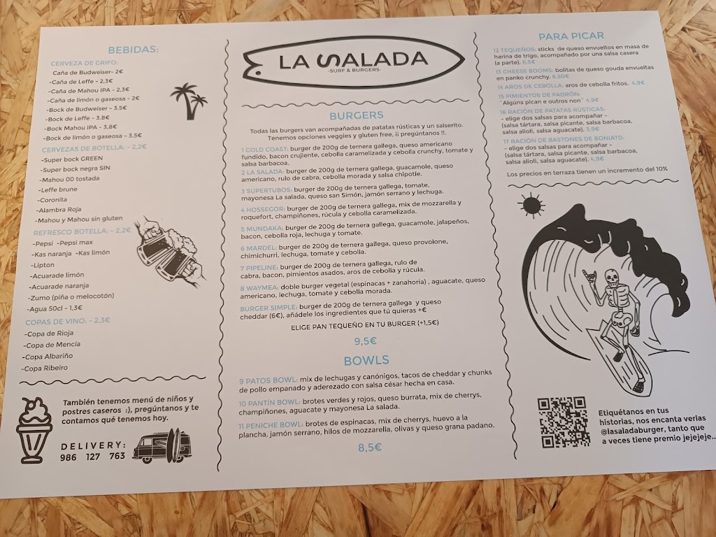 La Salada Burger — Carta