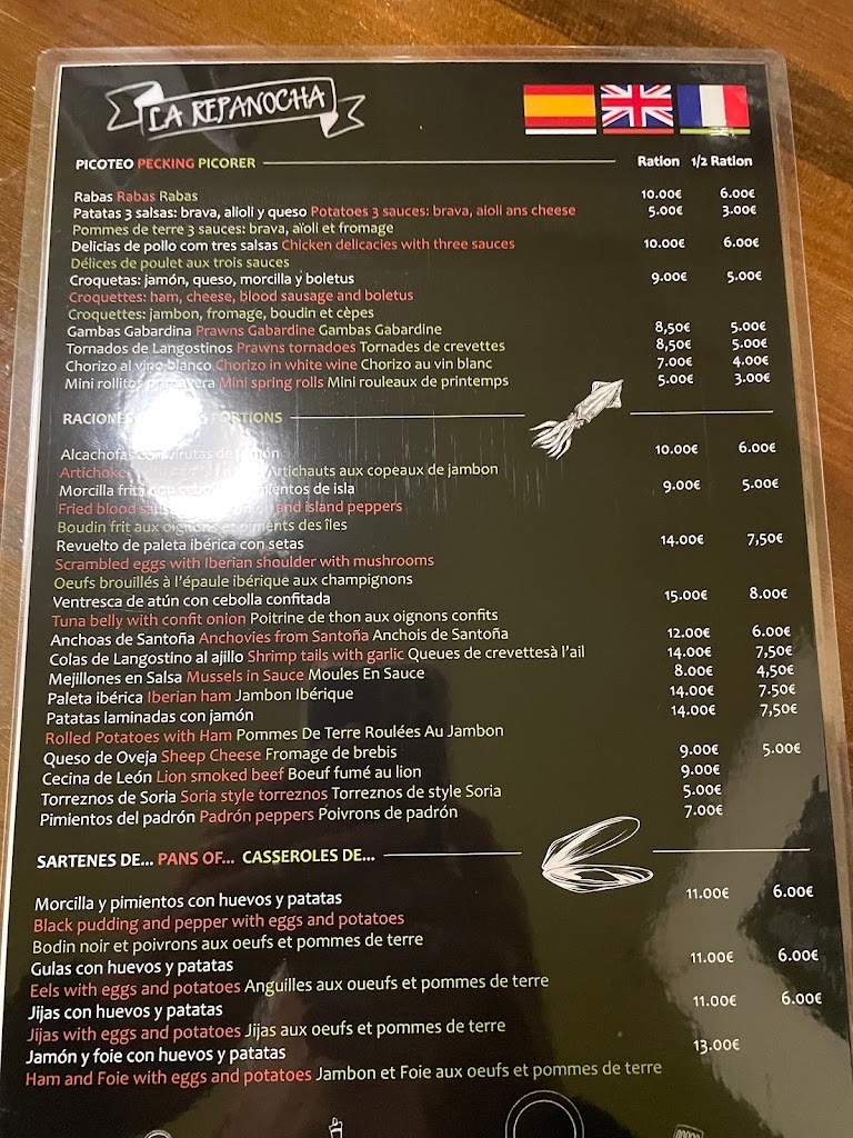 La Repanocha — Carta