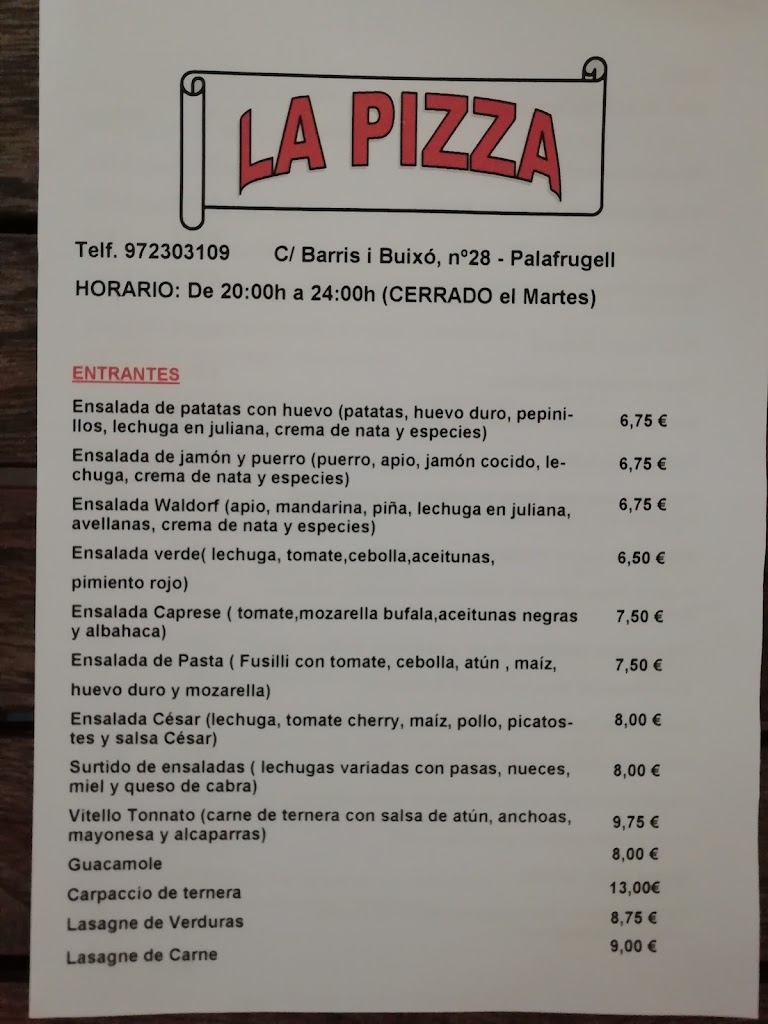 La Pizza di Simo — Carta