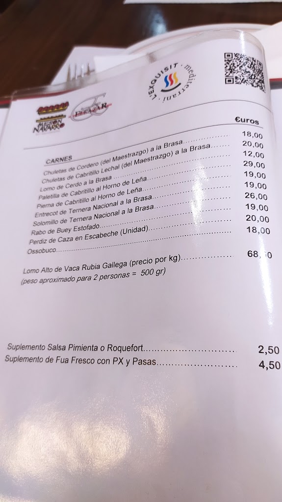 Restaurante Eleazar - Grupo Meson Navarro — Carta