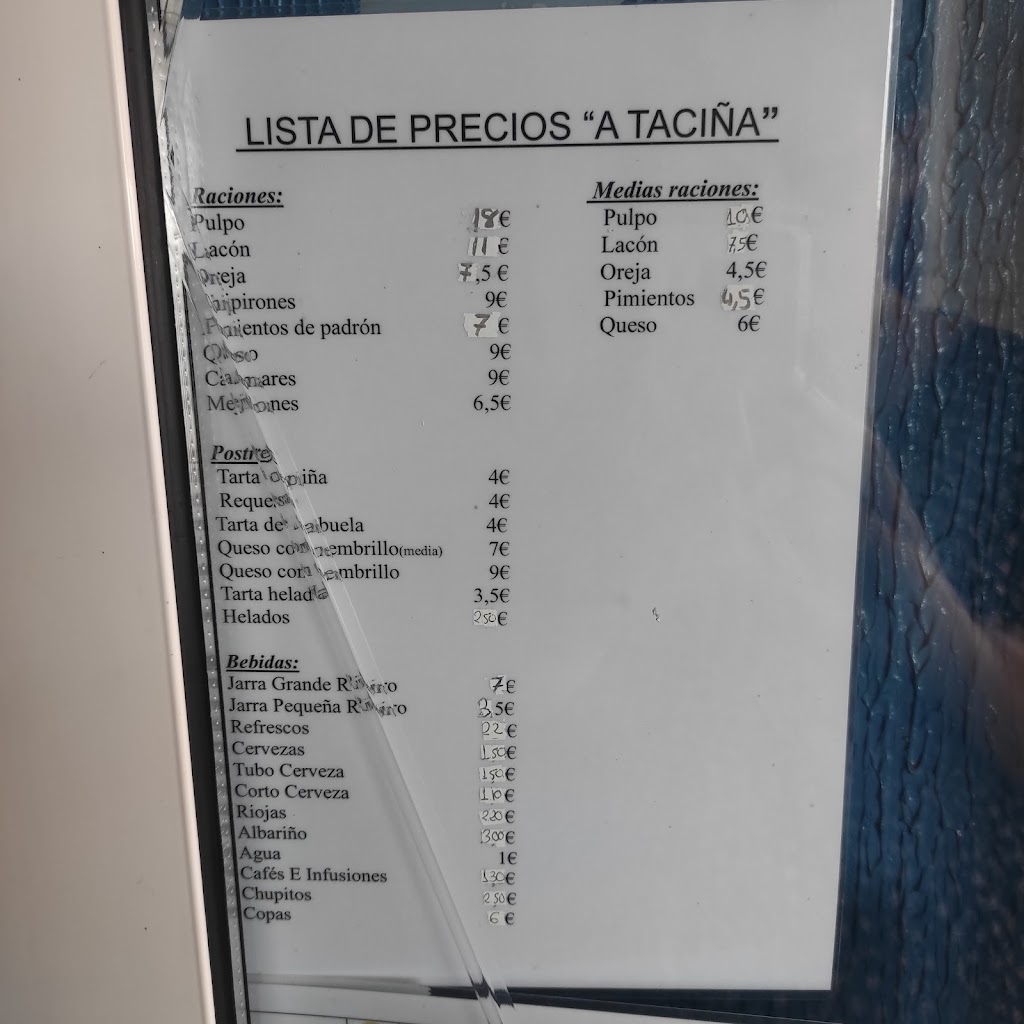 Restaurante Pulperia A Tacina — Carta