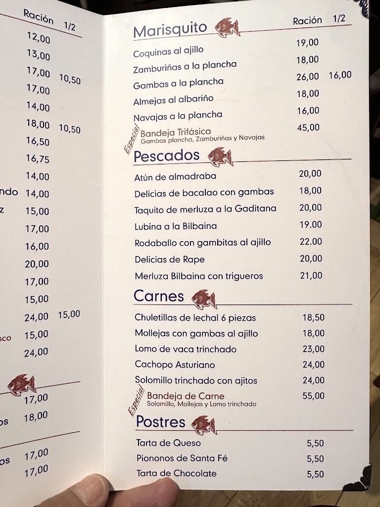 Restaurante El Corral de la Abuela — Carta