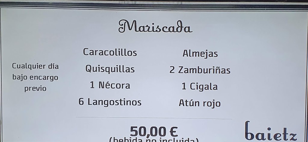 Ezetz Gastropub — Carta