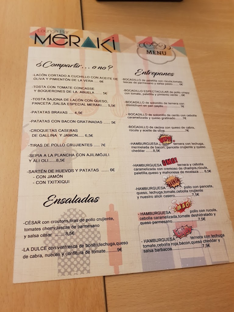 Meraki Lounge Bar — Carta