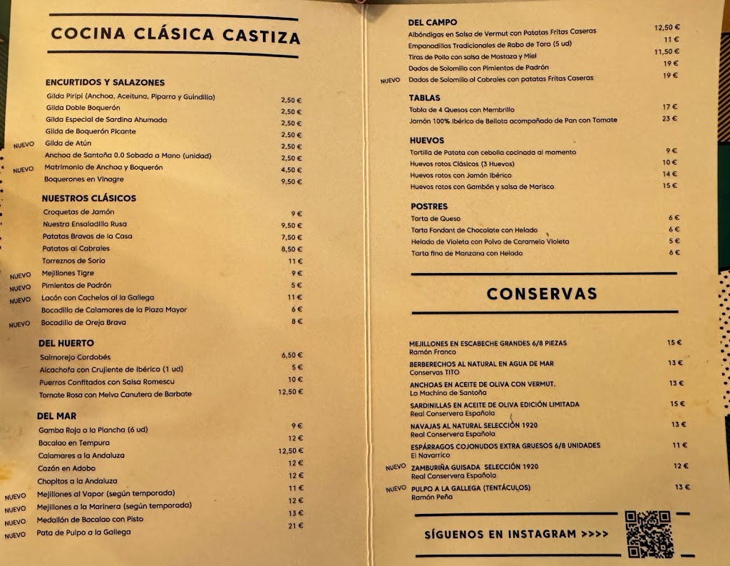 Vermut Piripi Majadahonda — Carta
