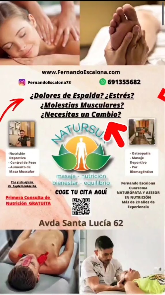 Osteopata en Alcala de Guadaira. Natursur: Masajes y Nutricion