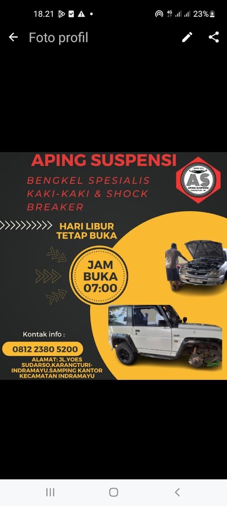 Bengkel spesialis kaki kaki dan shockbreaker aping suspensi karang turi indramayu