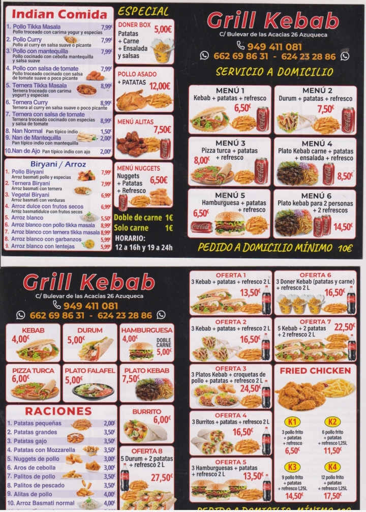 GRILL KEBAB — Carta