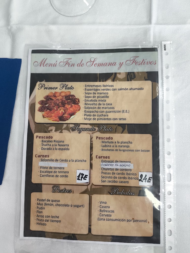Cafeteria-Restaurante Dali — Carta