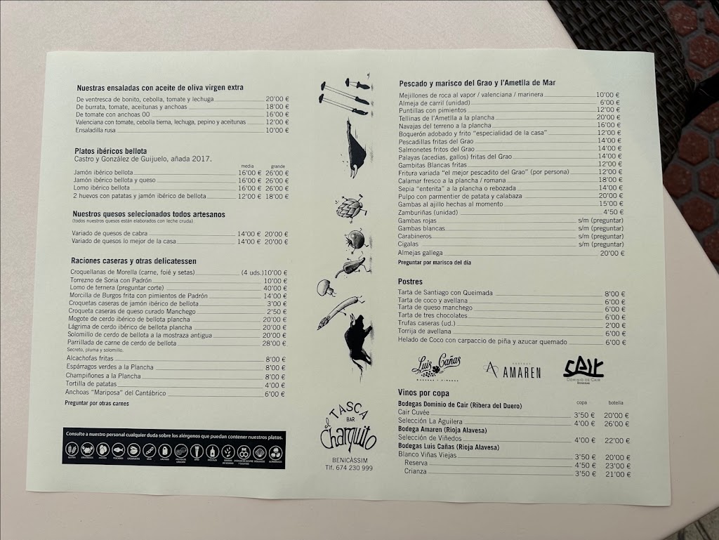 Tasca el Charquito — Carta