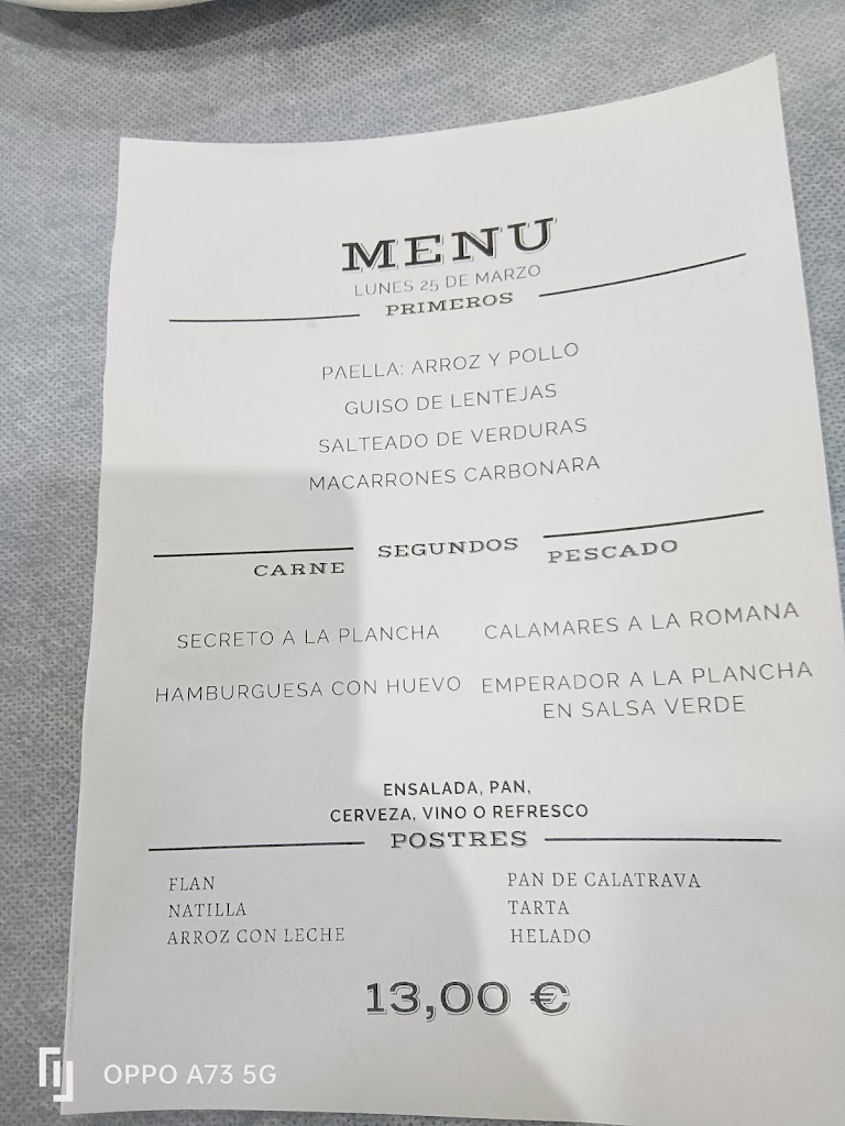 Bar Restaurante Resti TUTO — Carta