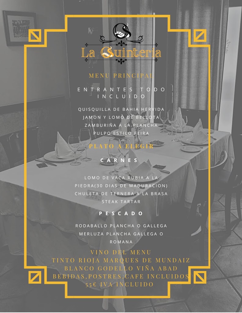 Restaurante La Quinteria — Carta