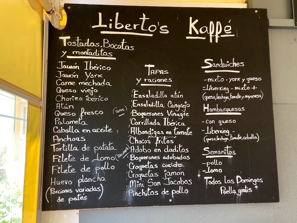 Cafeteria Liberto's Kaffe — Carta