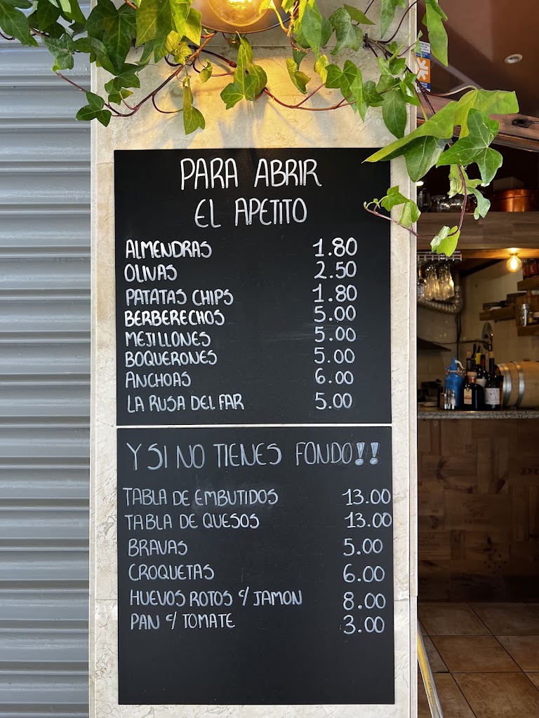 El Far de L'Illa Bistro — Carta