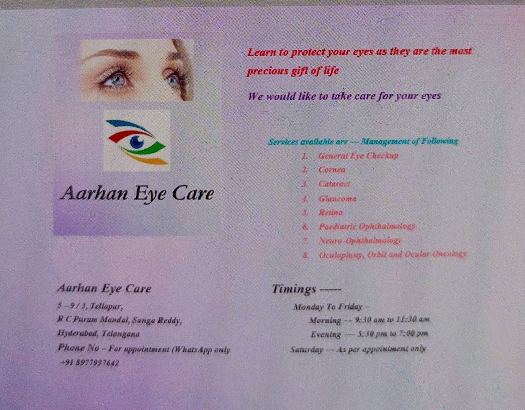 Aarhan Eye Care Hospital Tellapur