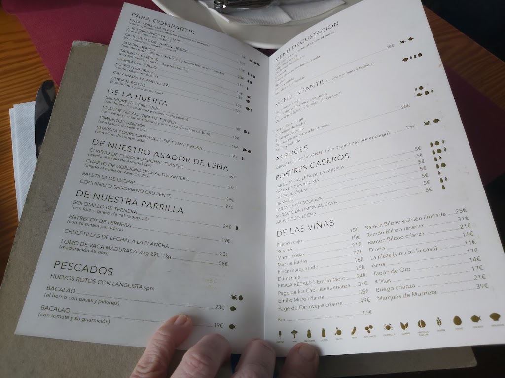Bar La Plaza — Carta