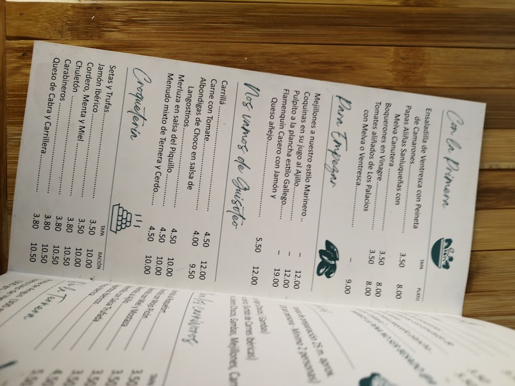 La Caleta Restaurante — Carta