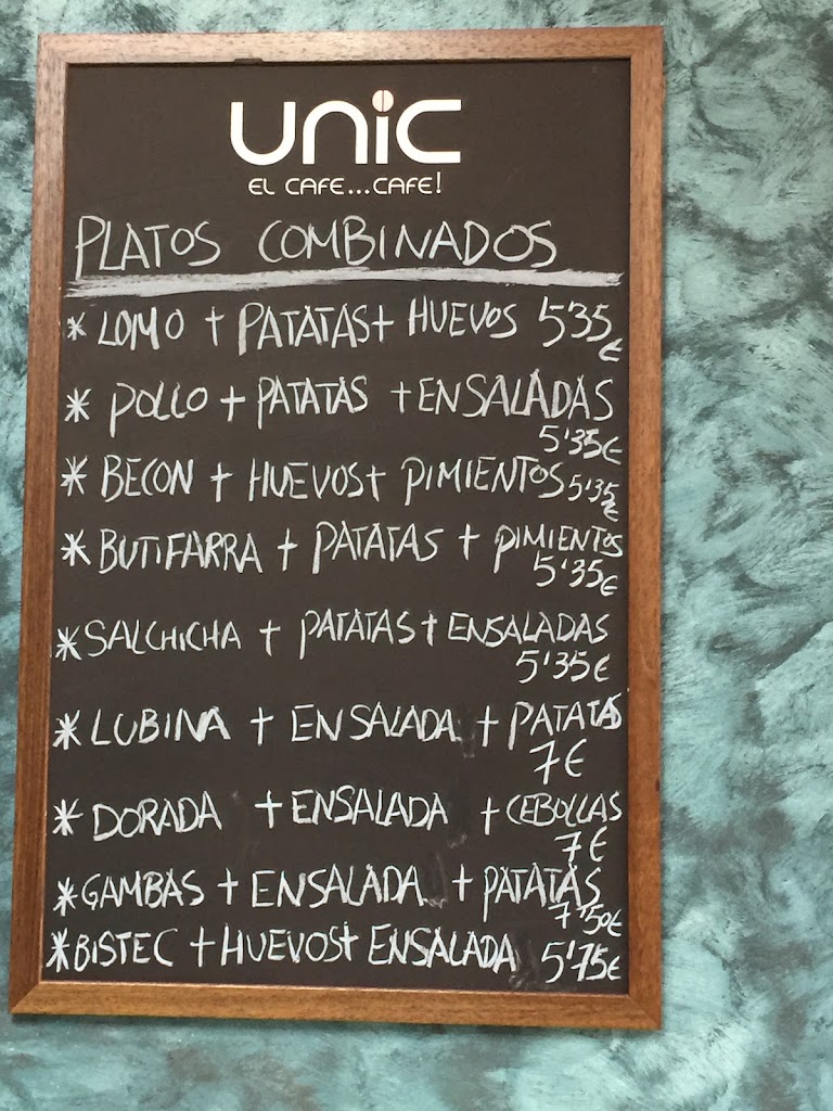 Bar Cristina Cafeteria — Carta