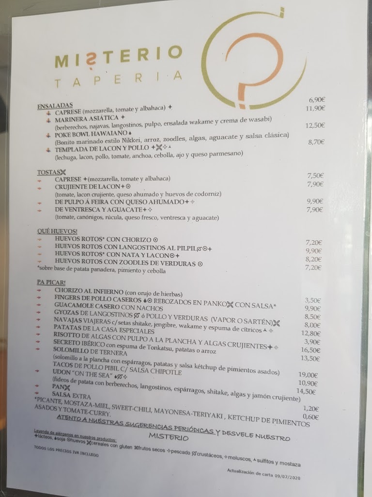 O Misterio Taperia — Carta
